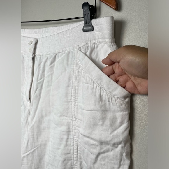 J.Jill White Pull on Pants Women size 14 Rolled Cuff - Picture 5 of 9